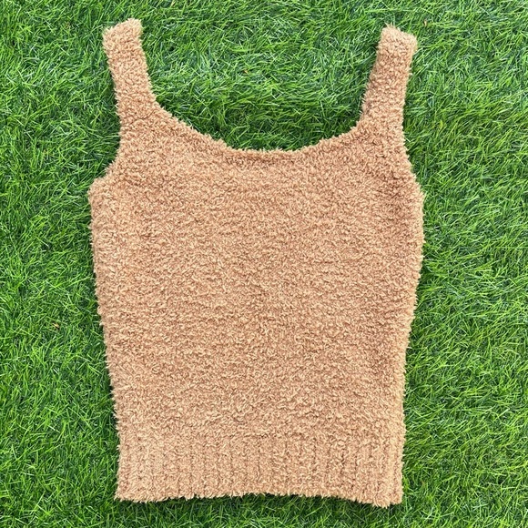 • Skims • Cozy Knit Tank Top Scoop Neck Camel Brown XXS/XS Women’s Casual - Picture 5 of 7